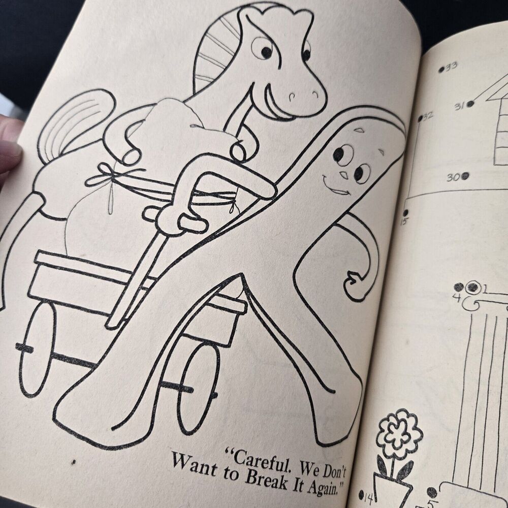 Vintage Gumby and Pokey Dot Book 1970 Whitman Coloring Book COLLECTIBLE RARE GD - Picture 8 of 14